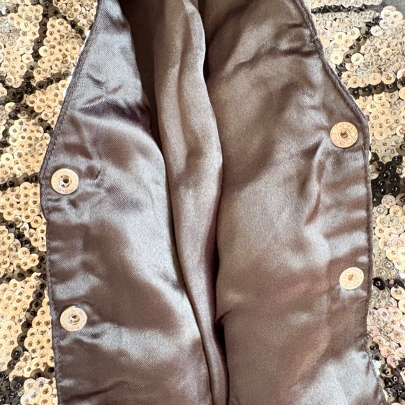 90s Silver Triangle Sequin Cotton Vest Womens XS Hand-Made by Cowgirl Glitter - Picture 7 of 11